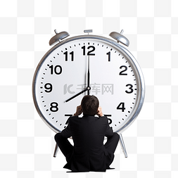 时间概念手表图片_时钟下的商人
