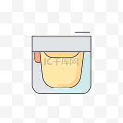 icon底部图片_底部带有黄色食物的三明治袋图标