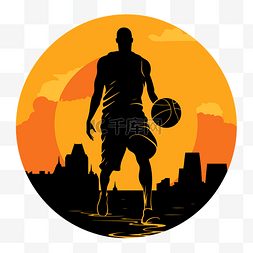 篮球运动员剪影图片_籃球剪影 向量
