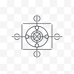 神圣圆圈和四颗星图标的线性矢量
