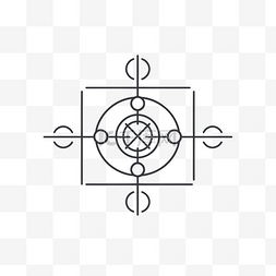 白色神圣背景图片_神圣圆圈和四颗星图标的线性矢量