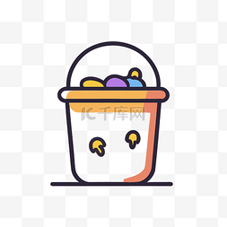 体验装图片_里面装着彩色鸡蛋的桶的插图 向