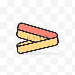 黄色和橙色冰淇淋片面条图标 向