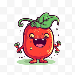 辣椒剪贴画番茄水果特征矢量图卡