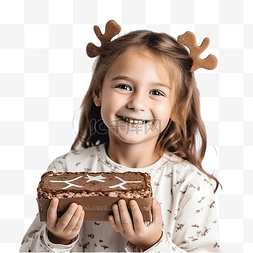 一个豆子图片_一个孩子拿着一盒圣诞驯鹿鲁道夫
