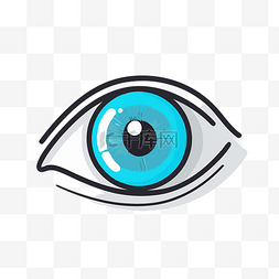 眼睛颜色图片_蓝色虹膜眼睛的平面插图 向量