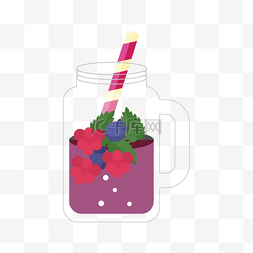 饮料素材创意图片_玻璃杯紫色葡萄汁饮料