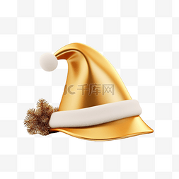 金色3d老人图片_金色的圣诞老人帽子