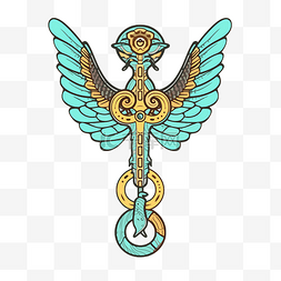 埃及符号图片_caduceus 剪贴画埃及法老带翅膀和符