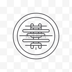 中国传统符号线图标 向量