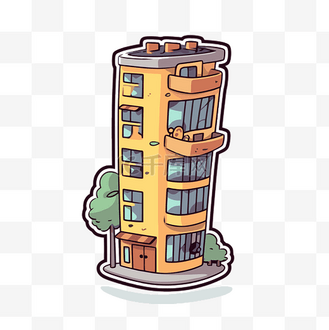 新公寓开发设计的卡通建筑建筑概念 向量