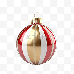 3d 渲染圣诞节装饰椭圆球隔离
