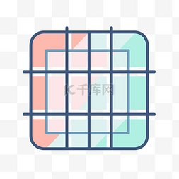 网格图案中的彩色方形设计 向量