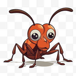 蚂蚁剪贴画 一只大眼睛的橙色卡