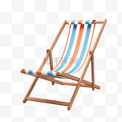 棕色躺椅图片_3d 沙滩椅与复制空间隔离 3d 渲染