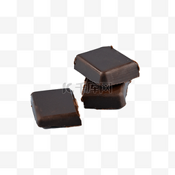 粤式早茶点心图片_巧克力方块黑色写实巧克力