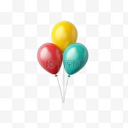多色气球图片_气球在背景上与生成人工智能隔离