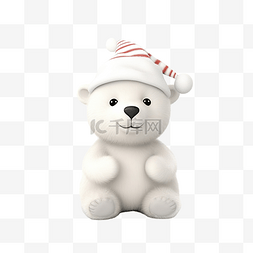 高清3d图片_圣诞节插画与一只白熊