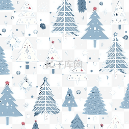 礼品模式图片_用蓝色的各种圣诞元素制成的圣诞