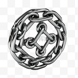 chainlink 链接徽章加密 3d 渲染