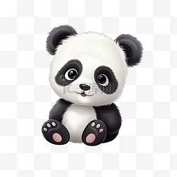 熊猫吉祥物图片_可爱的熊猫孤立
