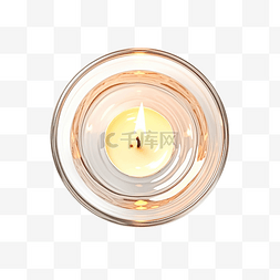 玻璃烛台中的蜡烛隔离 png 文件顶