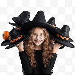 会员玩法图片_万圣节时，戴着帽子和女巫服装的