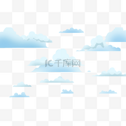 卡通飘浮图片_蓬松的云彩边框横图可爱