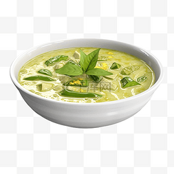 咖哩美食图片_亚洲食品绿咖喱 3d 插图