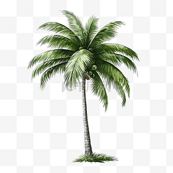 椰子树隔离背景图热带植物棕榈树