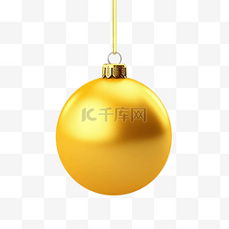 黄色悬挂圣诞球