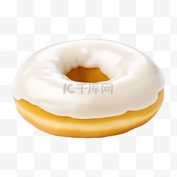 白色甜甜圈 3d 插图