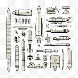 军用佩刀图片_轮廓式无人机火箭和军用导弹陆军
