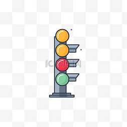 路城市图片_交通灯柱轮廓样式png插图