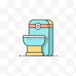 浴室厕所图片_厕所图标采用轮廓设计 向量