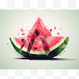 water字图片_geometric watermelon water with polygons 矢