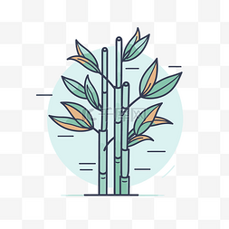 细线上的竹子植物 向量