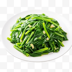 熟大蒜图片_炒空心菜或分离的 pak boong fai daeng