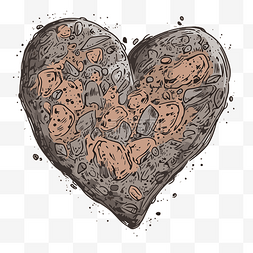 心形巧克力卡通图片_质朴的心剪贴画棕色心形巧克力绘