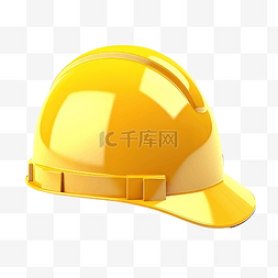黄色的头盔图片_3d 渲染黄色安全帽安全头盔隔离在