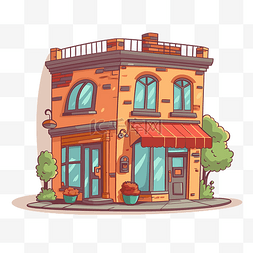 乐享实惠图片_实惠的剪贴画彩色卡通店小镇设计