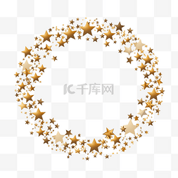 形式图片_快乐圣诞贺卡与金色星星框架插图