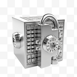 密码锁保护图片_3d 插图密码锁检查