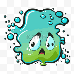 Blob 剪贴画卡通人物与绿色液体 向