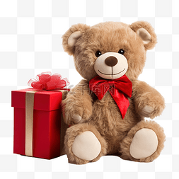 棕熊3d图片_拿着礼物的圣诞棕熊