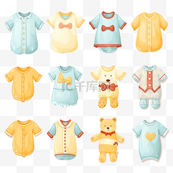婴儿衣服系列的插图