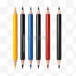 3D 书写配件刷笔铅笔元素，用于返