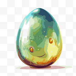 龙蛋卡通图片_透明的复活节彩蛋 向量