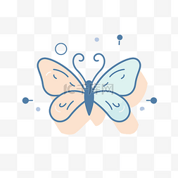 白色平面设计中的蝴蝶图标 向量