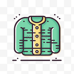 毛衣背心图片_绿色夹克或背心图标 向量
